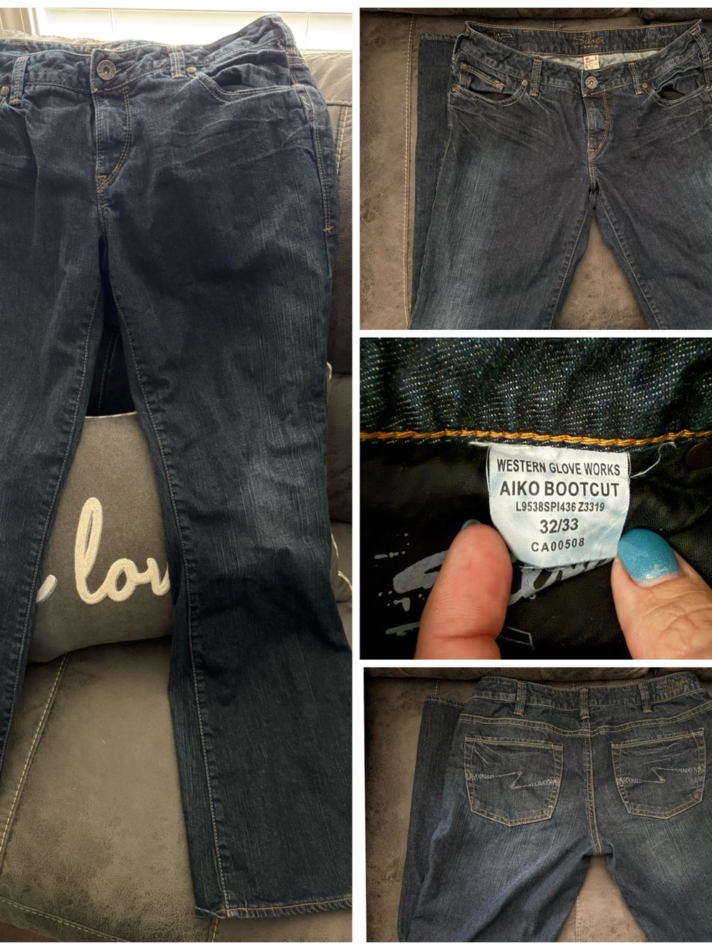 Aiko Bootcut Jeans in Dark Blue Wash